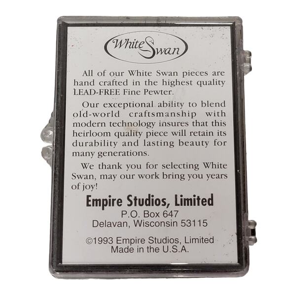 VTG 90s White Swan Pewter Christmas Ornament Santa Sleigh Reindeer Reminisce - Picture 4 of 4